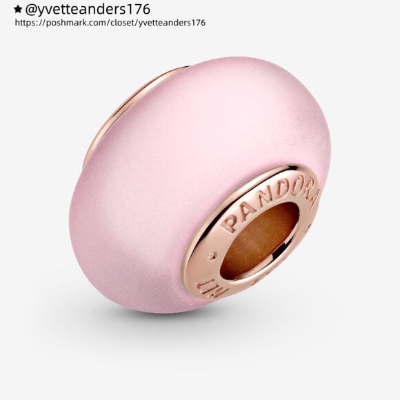 Pandora Matte Pink Murano Glass Charm - Picture 5 of 6